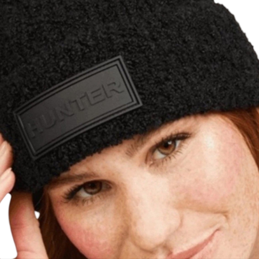 Hunter NWT Tonal Patch Beanie Black Retail $58